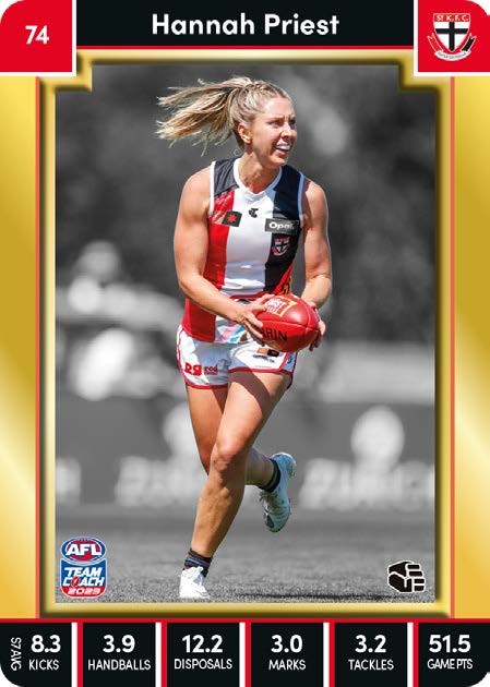 2023 Teamcoach AFLW GOLD Parallel Cards -  Cards 1 to 90 - Pick Your Card