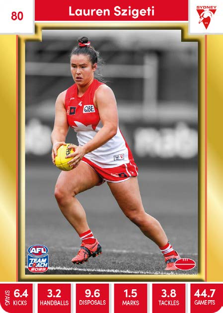 2023 Teamcoach AFLW GOLD Parallel Cards -  Cards 1 to 90 - Pick Your Card