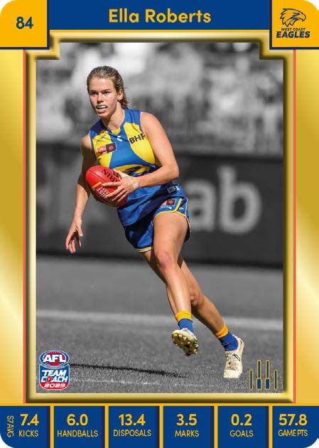 2023 Teamcoach AFLW GOLD Parallel Cards -  Cards 1 to 90 - Pick Your Card