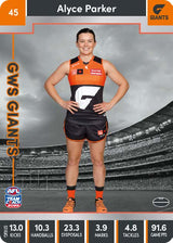 2023 Teamcoach AFLW Silver Parallel Cards -  Cards 1 to 90 - Pick Your Card