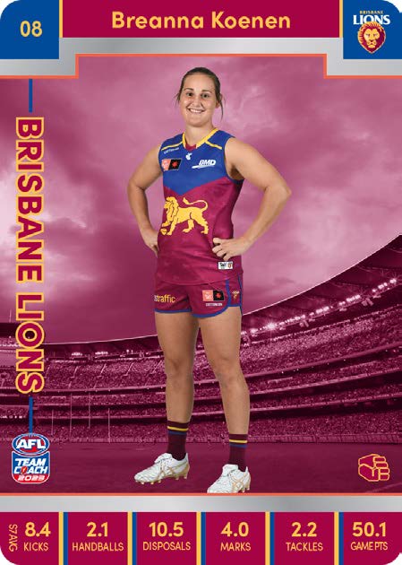 2023 Teamcoach AFLW Silver Parallel Cards -  Cards 1 to 90 - Pick Your Card