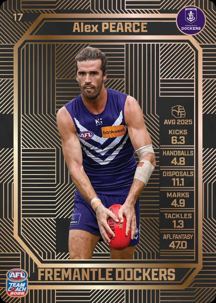 Alex Pearce, #17, Bronze, 2026 Teamcoach AFL