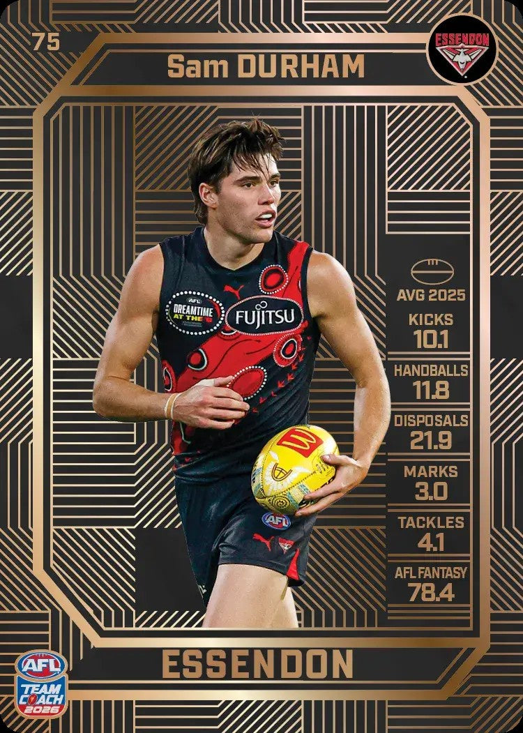Sam Durham, #75, Bronze, 2026 Teamcoach AFL