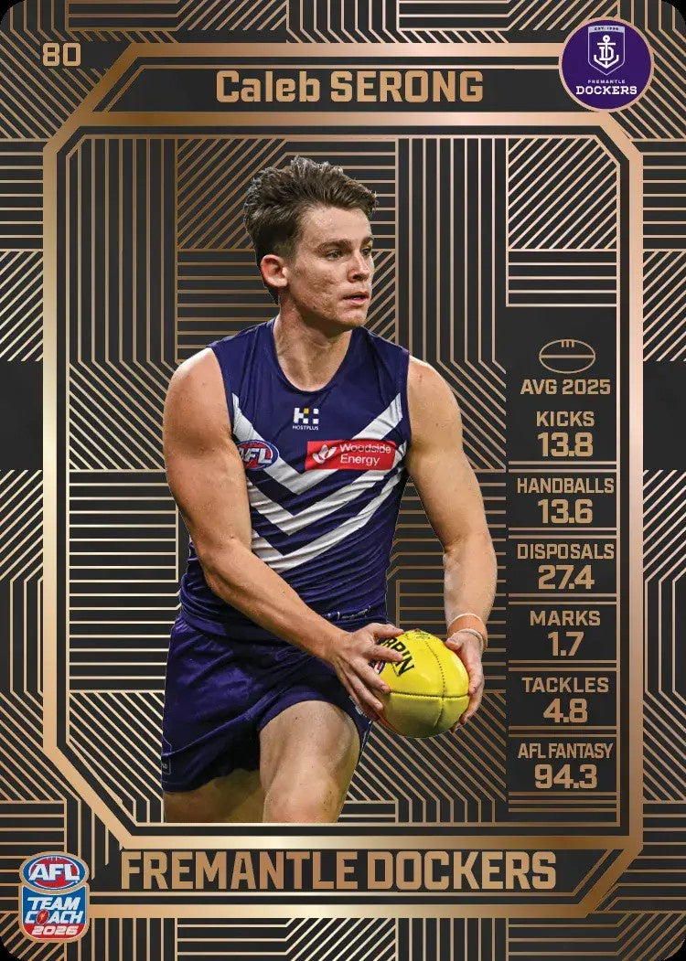 Caleb Serong, #80, Bronze, 2026 Teamcoach AFL
