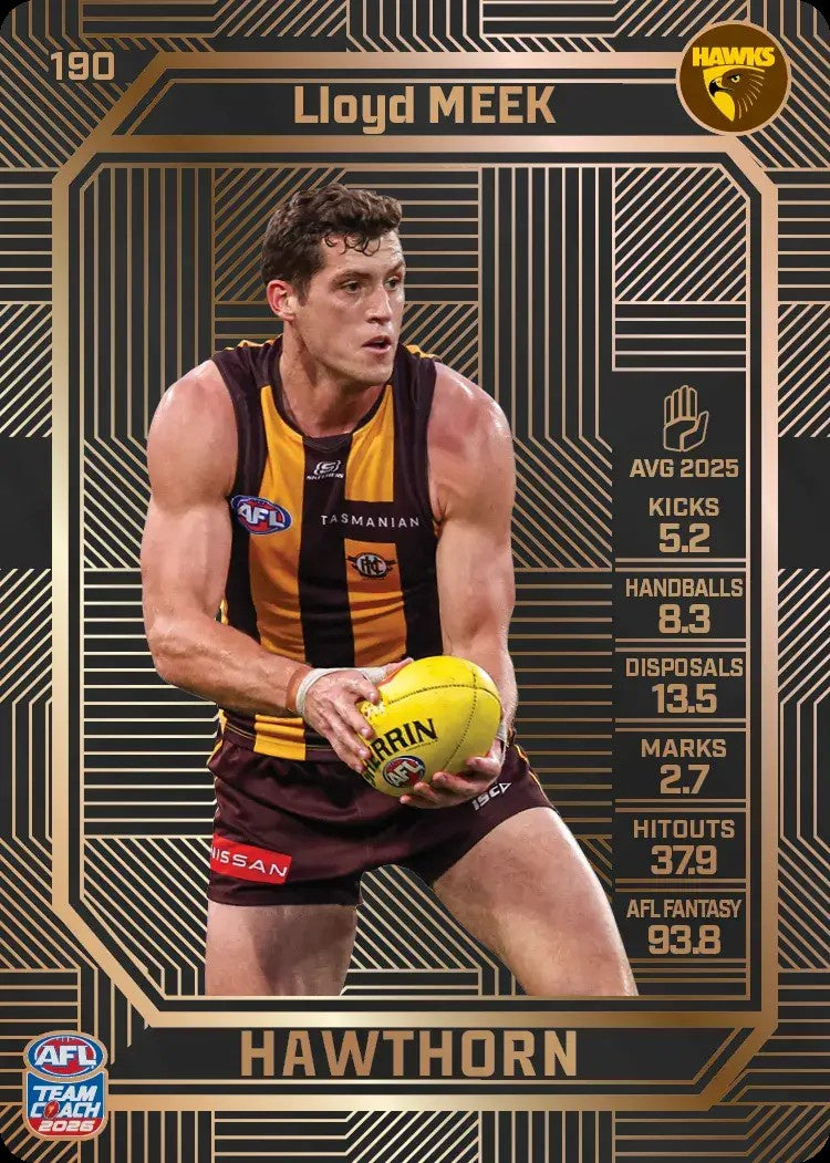 Lloyd Meek, #190, Bronze, 2026 Teamcoach AFL