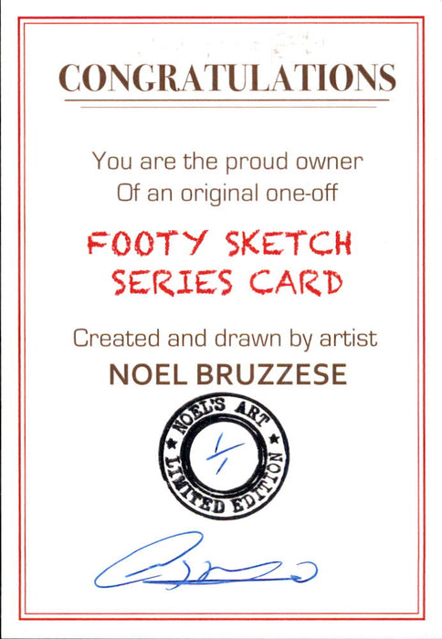 Kevin Bartlett, Portrait Footy Sketch Series, 1 of 1, by Noel Bruzzese