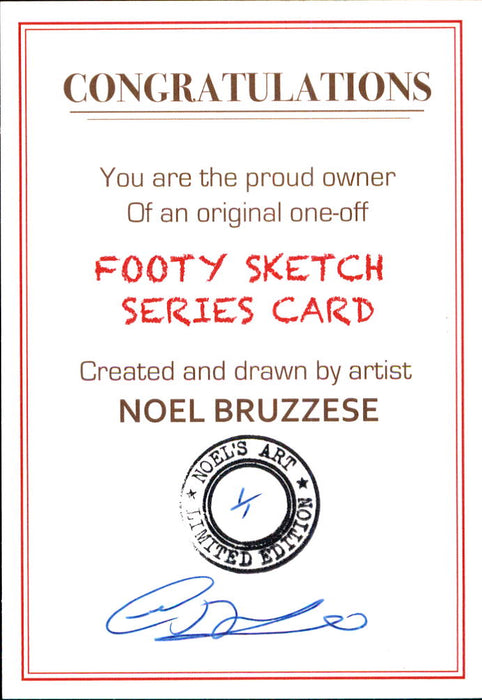 Leigh Matthews, B&W Footy Sketch Series, 1 of 1, by Noel Bruzzese