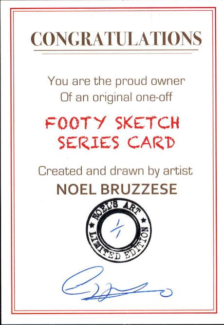 Michael Tuck, Portrait Footy Sketch Series, 1 of 1, by Noel Bruzzese