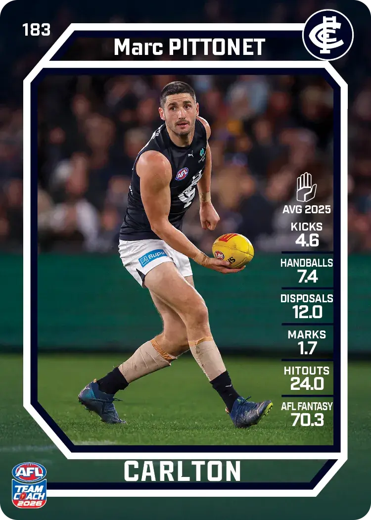 2026 Teamcoach AFL Common Cards - Cards 101 to 198 - Pick Your Card
