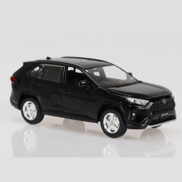 Black Toyota Rav 4 with Lights & Sounds, 1:24 Scale Diecast Car