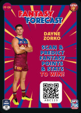 2025 Teamcoach AFL Fantasy Forecast - Cards 1 to 90 - Pick Your Card