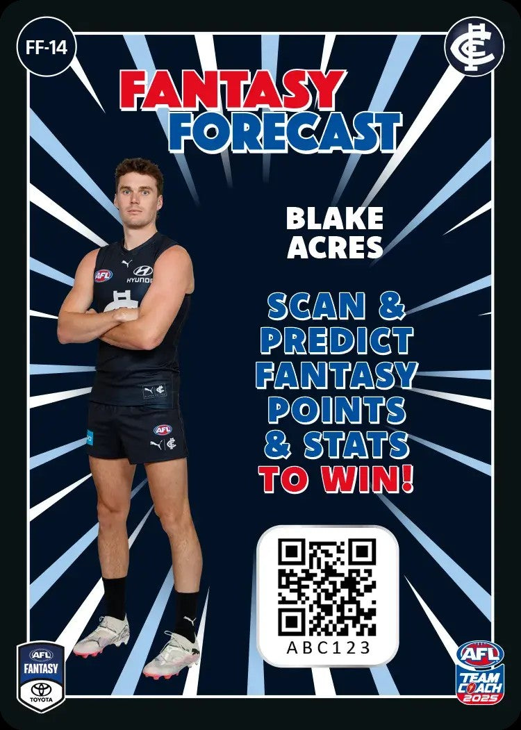 2025 Teamcoach AFL Fantasy Forecast - Cards 1 to 90 - Pick Your Card
