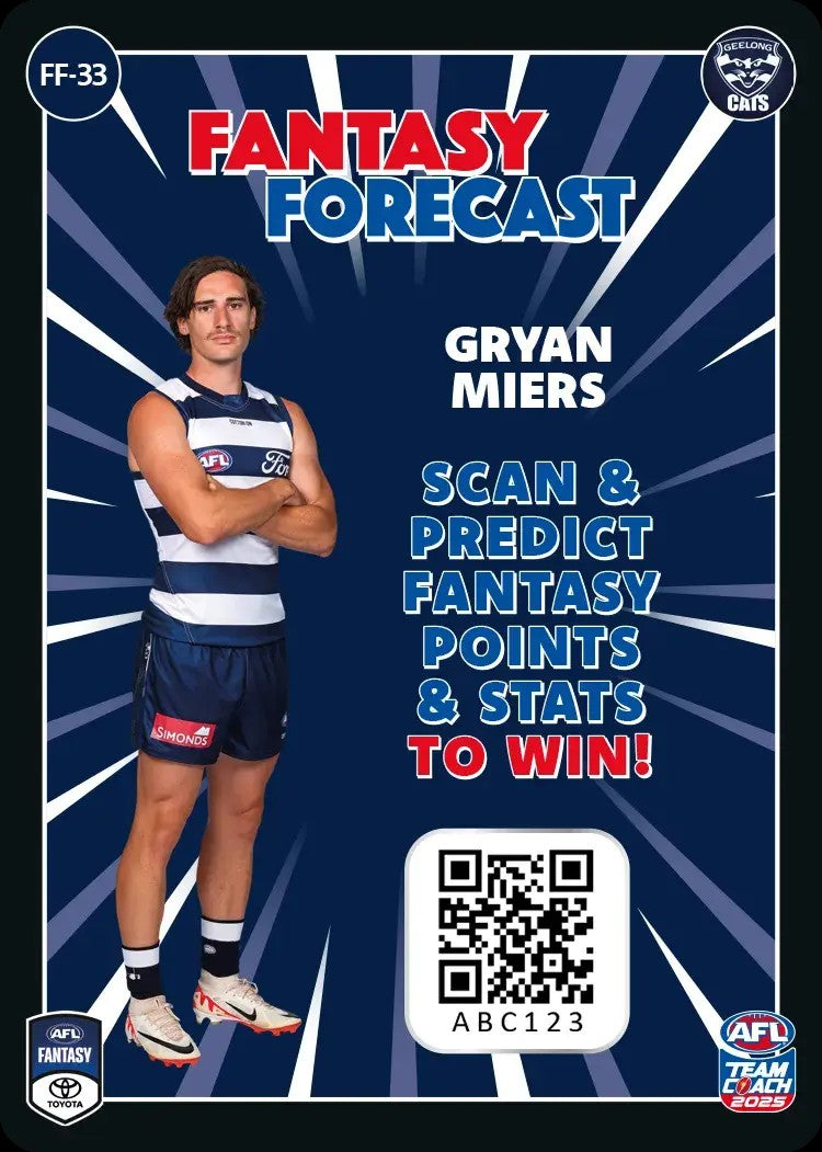 2025 Teamcoach AFL Fantasy Forecast - Cards 1 to 90 - Pick Your Card