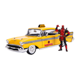 Deadpool (Comics) - 1957 Chevy Bel Air Taxi Hollywood Ride 1:24 Scale Diecast Vehicle with Deadpool
