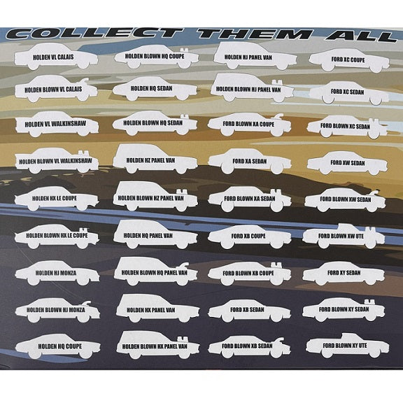 Oz Wheels Holden/Ford Red Bellies Clutch 1 - (36-Pack) Box, 1:64 Scale Cars