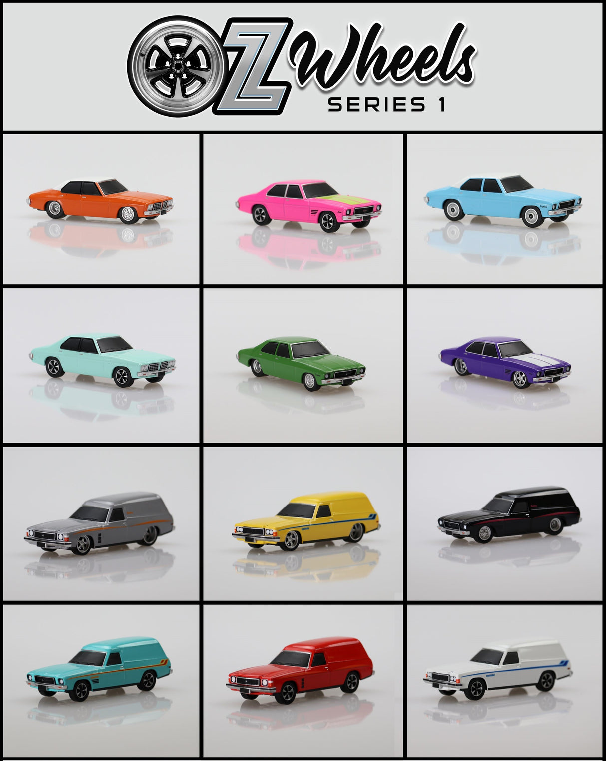 Oz Wheels Series 1, Sealed Box of 12, 1:64 Scale Diecast Car