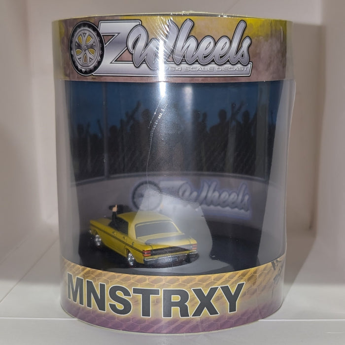 Oz Wheels Monster Ford XY Falcon Skid in Cylinder, 1:64 Scale Diecast