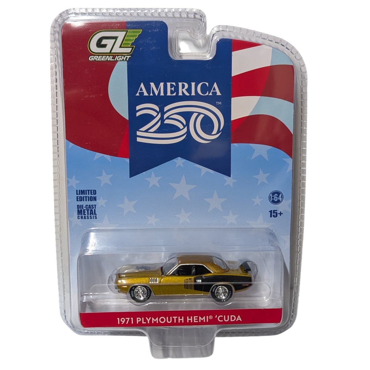 1971 Plymouth HEMI CUDA, America 250, 1:64 Scale Diecast Car