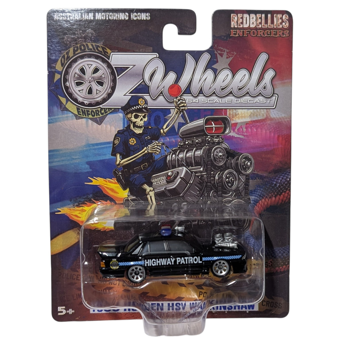 1988 Holden HSV Walkinshaw Highway Patrol, Oz Wheels Carded Red Bellies, 1:64 Scale Diecast Car