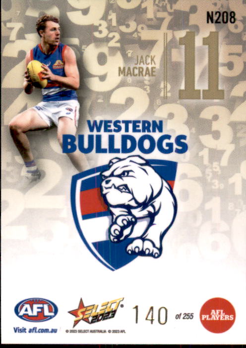 Jack Macrae, Numbers, 2023 Select AFL Footy Stars
