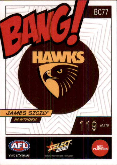 James Sicily, Bang!, 2021 Select AFL Footy Stars READ DESCRIPTION