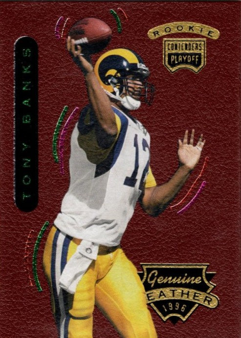 Tony Banks, RC, #71, Genuine Leather, 1996 Playoff Contenders Football NFL
