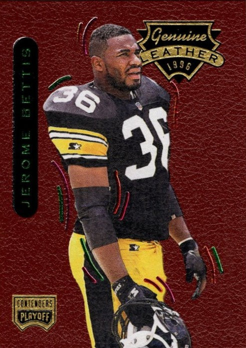 Jerome Bettis, #36, Genuine Leather, 1996 Playoff Contenders Football NFL