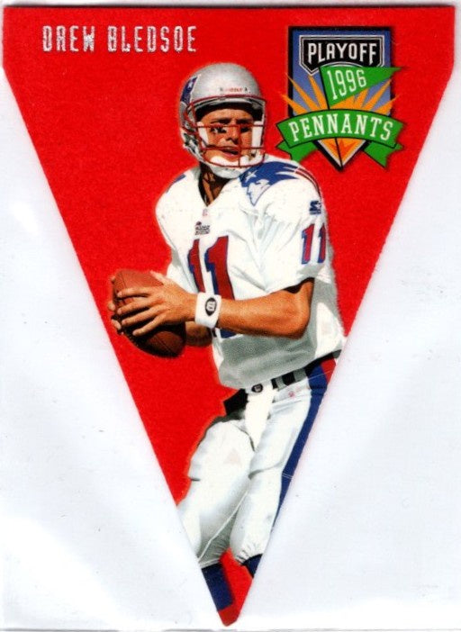 Drew Bledsoe, #11, Pennants, 1996 Playoff Contenders Football NFL