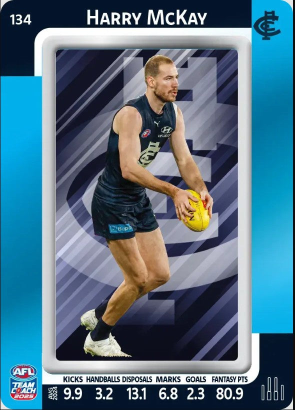 Harry McKay, #134, Blue Parallel, 2025 Teamcoach AFL