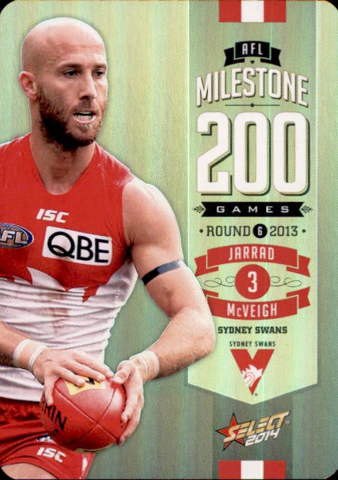 Jarrad McVeigh, 200 Game Milestone, 2014 Select AFL Champions