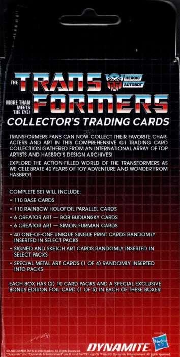 TRANSFORMERS 40th Anniversary Trading Cards Hanger Box - Series 1