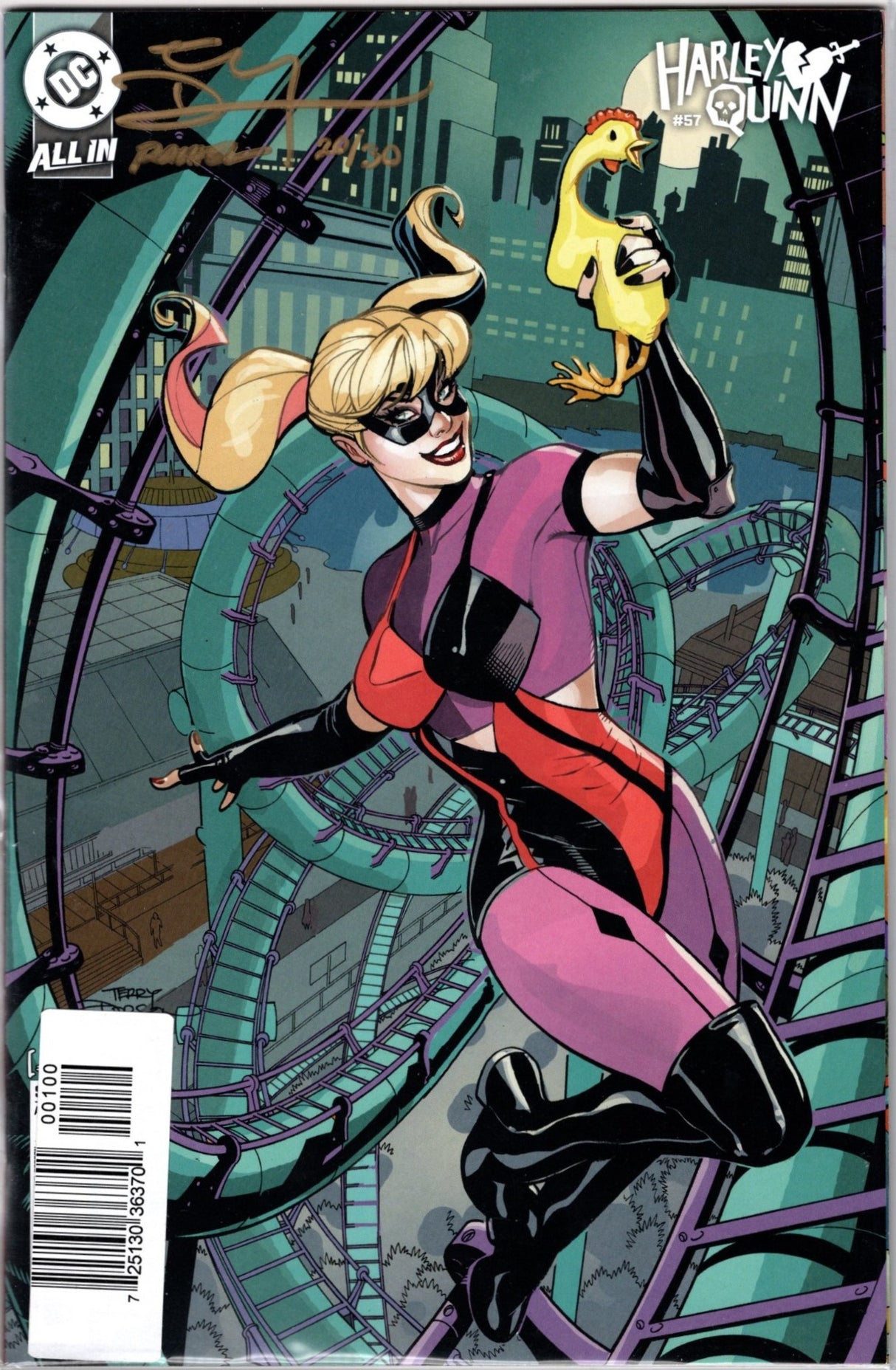Harley Quinn #57 Comic Signed by Terry & Rachel Dodson. LE#: 20/30