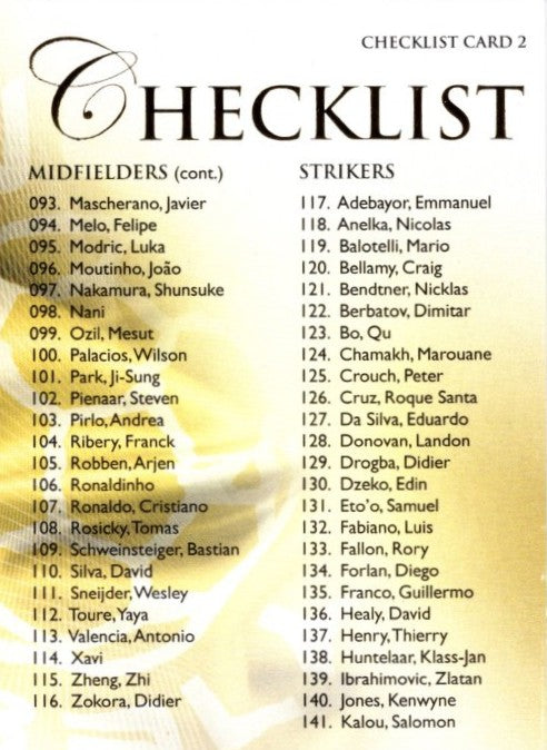 2011 Futera Unique World Football Soccer Set