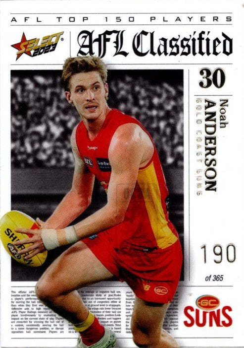 Noah Anderson, AFL Classified, 2023 Select AFL Footy Stars
