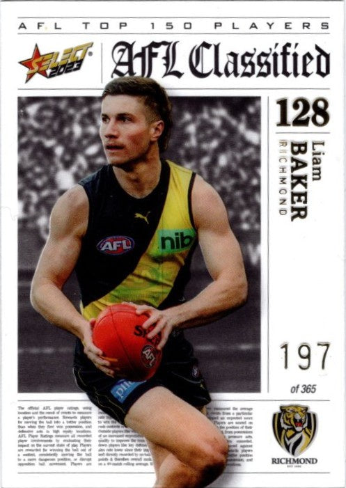 Liam Baker, AFL Classified, 2023 Select AFL Footy Stars