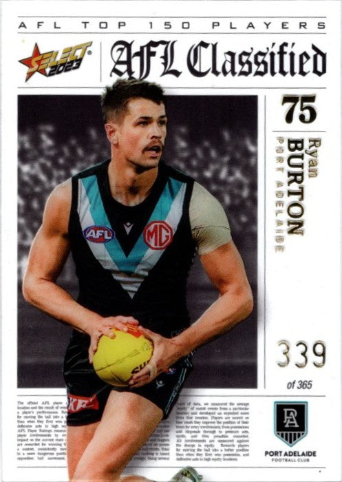 Ryan Burton, AFL Classified, 2023 Select AFL Footy Stars 339