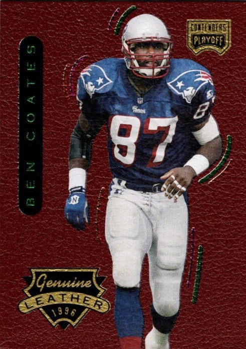 Ben Coates, #43, Genuine Leather, 1996 Playoff Contenders Football NFL