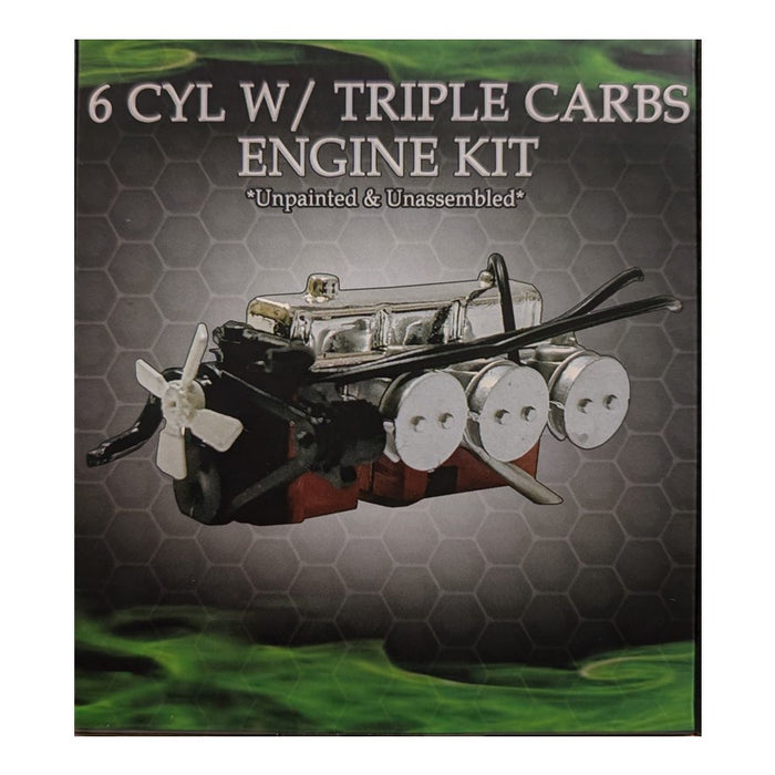 LC/LJ 6 Cylinder Engine with Triple Carbs, 1:24 Scale Plastic Model Kit