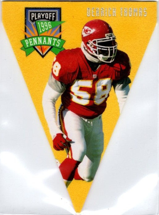 Derrick Thomas, #65, Pennants, 1996 Playoff Contenders Football NFL
