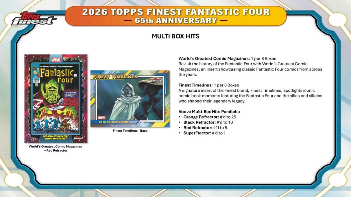 2026 Topps Finest Fantastic Four Hobby Box