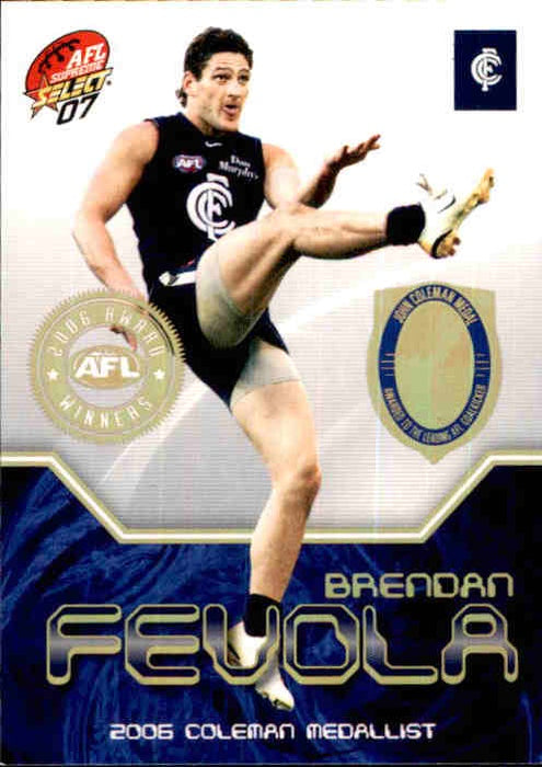 Brendan Fevola, Coleman Medal Card, 2007 Select AFL Supreme