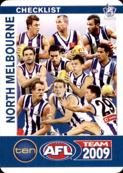 North Melbourne Kangaroos Checklist, 2009 Teamcoach AFL