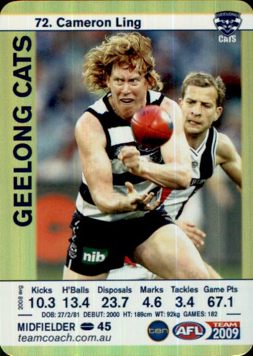 Cameron Ling, Gold, 2009 Teamcoach AFL