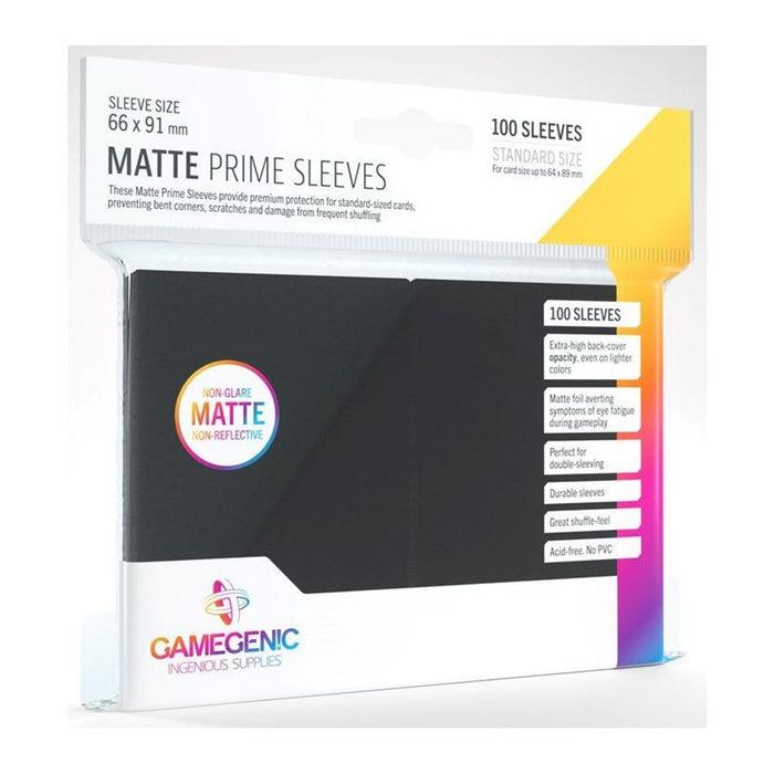 Gamegenic Matte Prime Card Sleeves Black (66mm x 91mm) (100 Sleeves Per Pack)