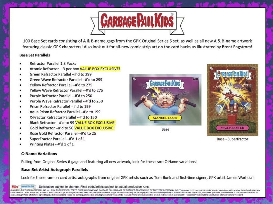 Garbage Pail Kids Chrome Series 6 Blaster Box