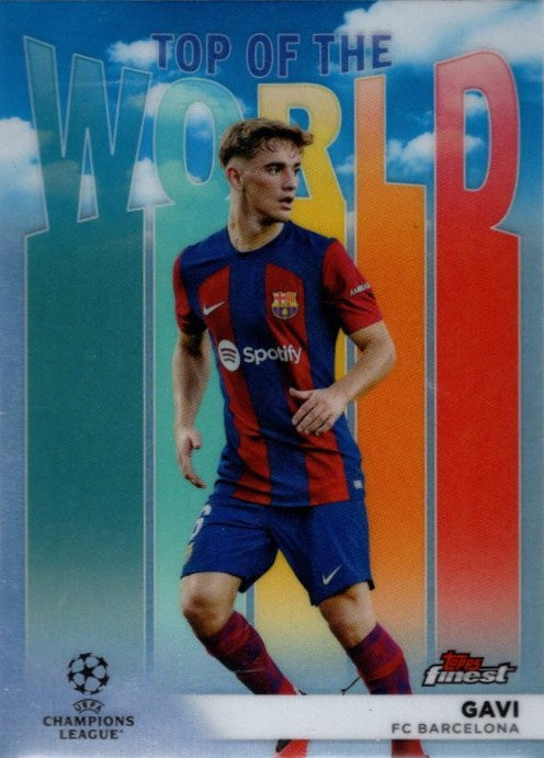 Gavi, Top of the World, 2023-24 Topps Finest UEFA Champions League Soccer