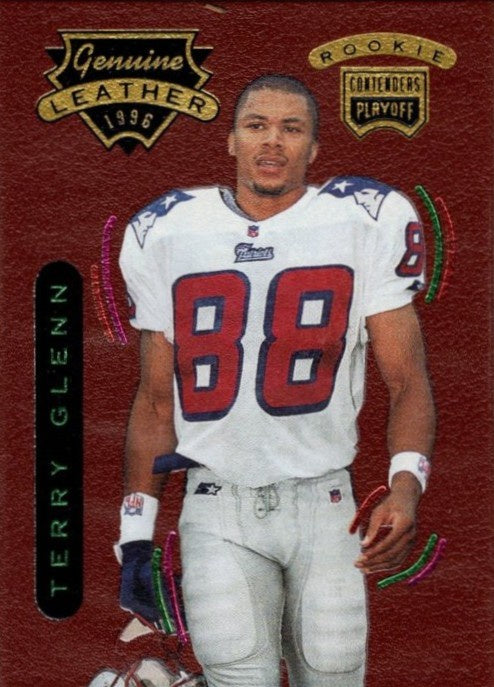 Terry Glenn, RC, #86, Genuine Leather, 1996 Playoff Contenders Football NFL