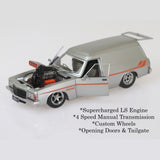 Custom Silver Holden HZ Panelvan, 1:24 Scale Diecast Car