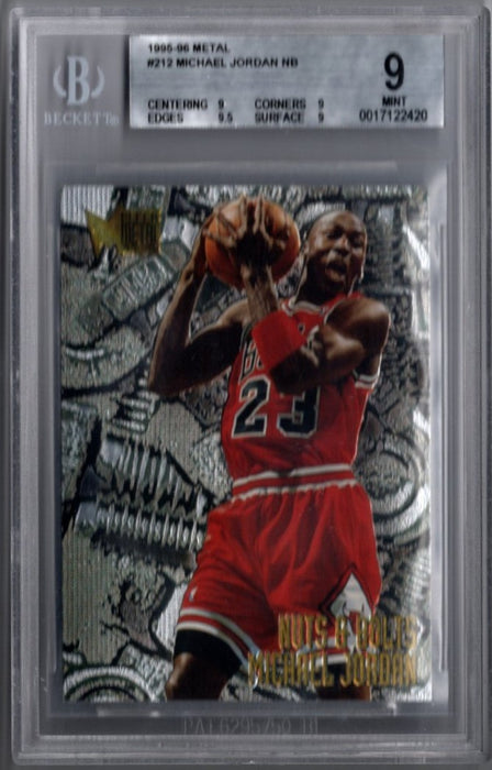 Michael Jordan, Nuts & Bolts, 1995-96 Fleer Metal Basketball BGS 9