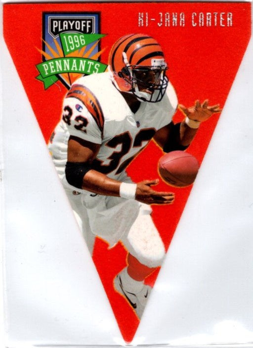 Ki-Jana Carter, #87, Pennants, 1996 Playoff Contenders Football NFL